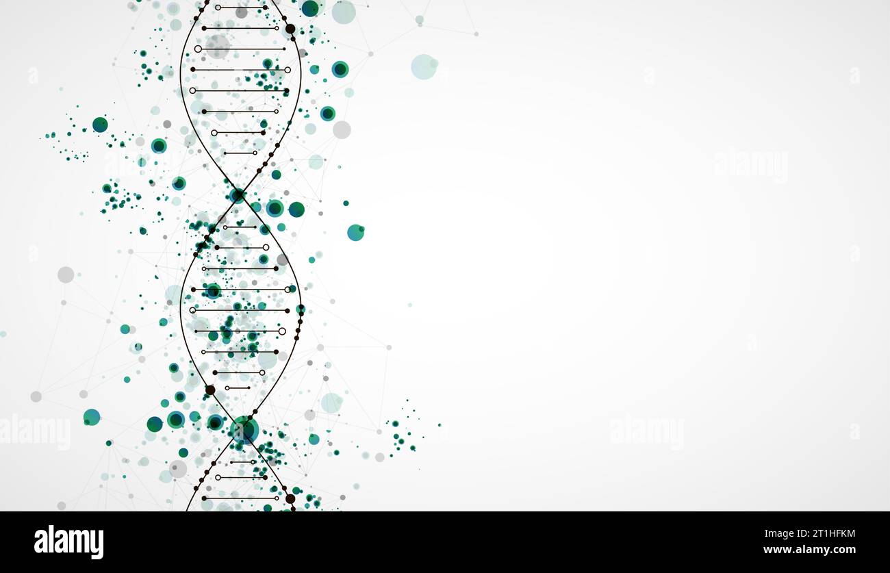 Science template, wallpaper or banner with a DNA virus molecules ...