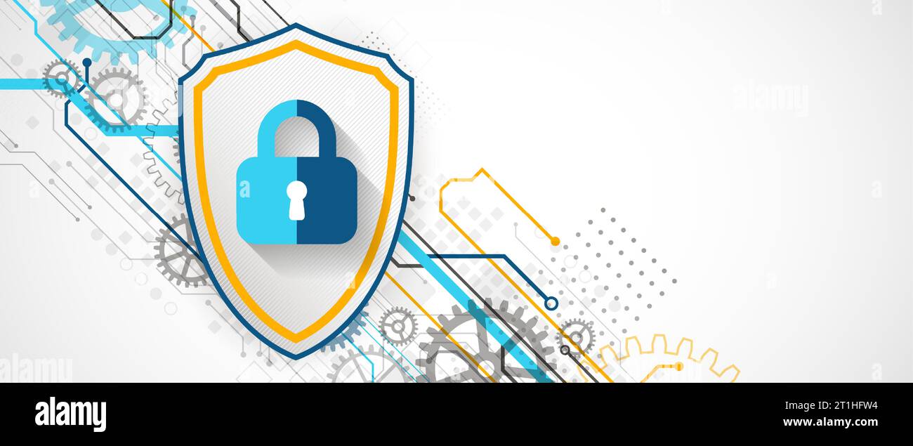 Protection concept. Protect mechanism, system privacy. Stock Vector