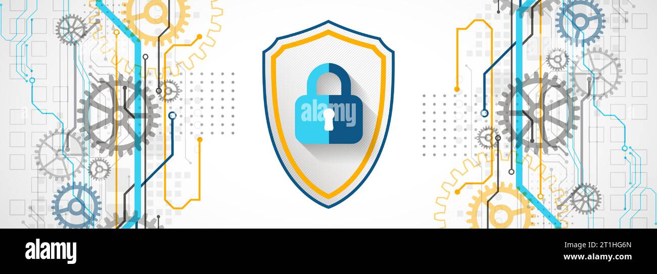Protection concept. Protect mechanism, system privacy. Stock Vector