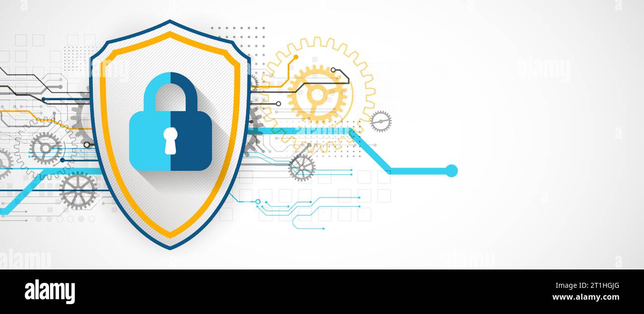 Protection concept. Protect mechanism, system privacy. Stock Vector