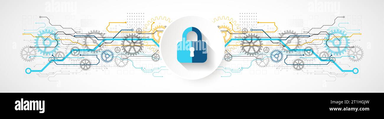 Protection concept. Protect mechanism, system privacy. Stock Vector