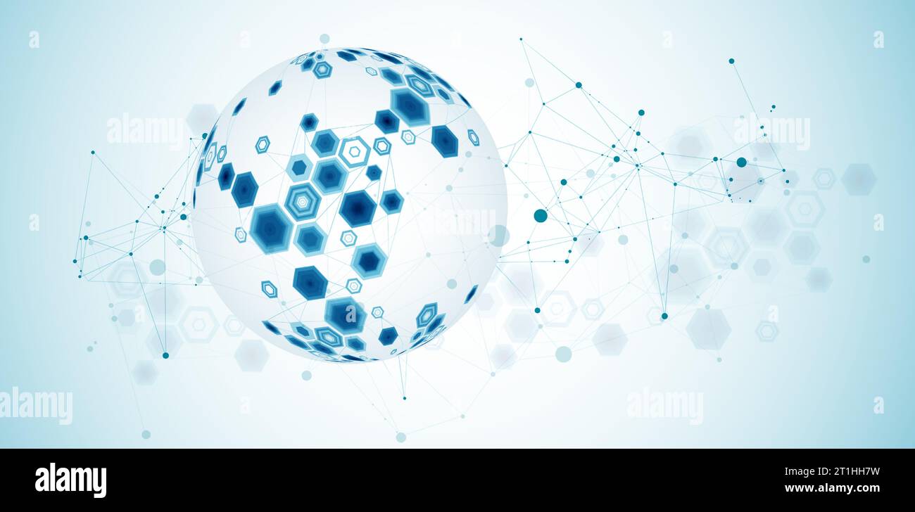 Abstract sphere background with plexus effect. 3D surface Stock Vector ...