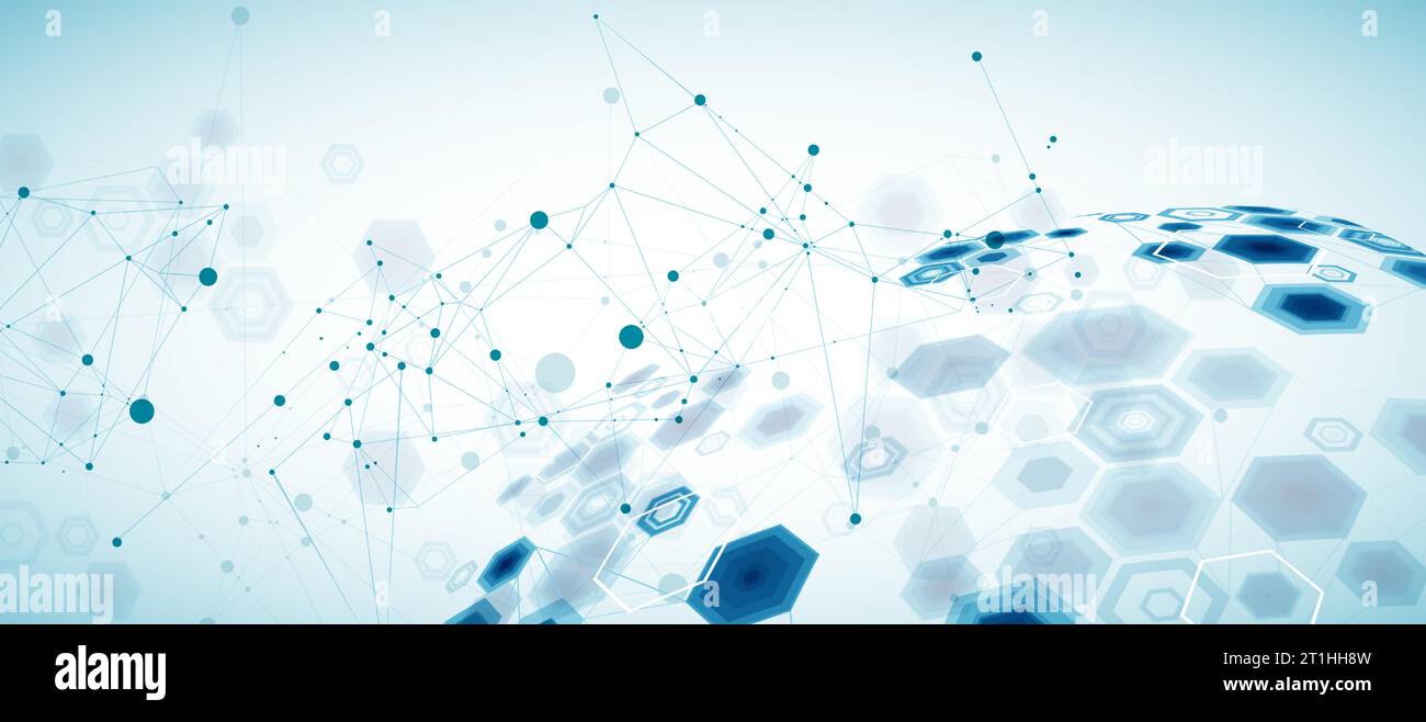 Abstract sphere background with plexus effect. 3D surface. Stock Vector