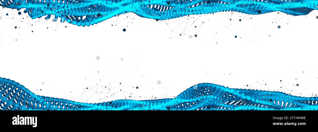 Abstract vector background. Particles dynamic flow with plexus effect. Stock Vector