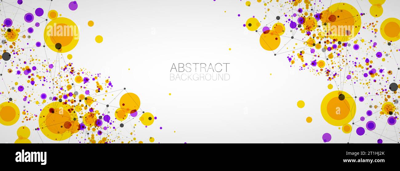 Modern geometrical circle abstract background. Dotted texture template. Geometric pattern in halftone style with plexus effect. Stock Vector