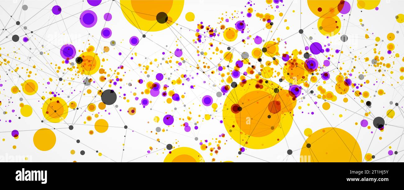 Modern geometrical circle abstract background. Dotted texture template. Geometric pattern in halftone style with plexus effect. Stock Vector