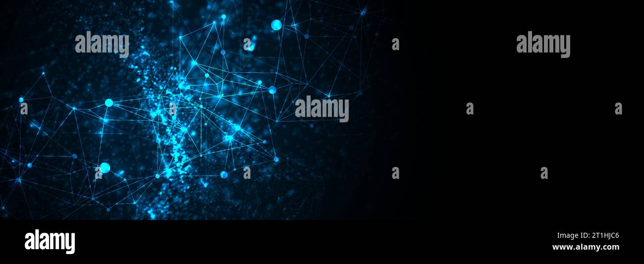 Abstract plexus vector background. Glowing particles dynamic flow Stock ...