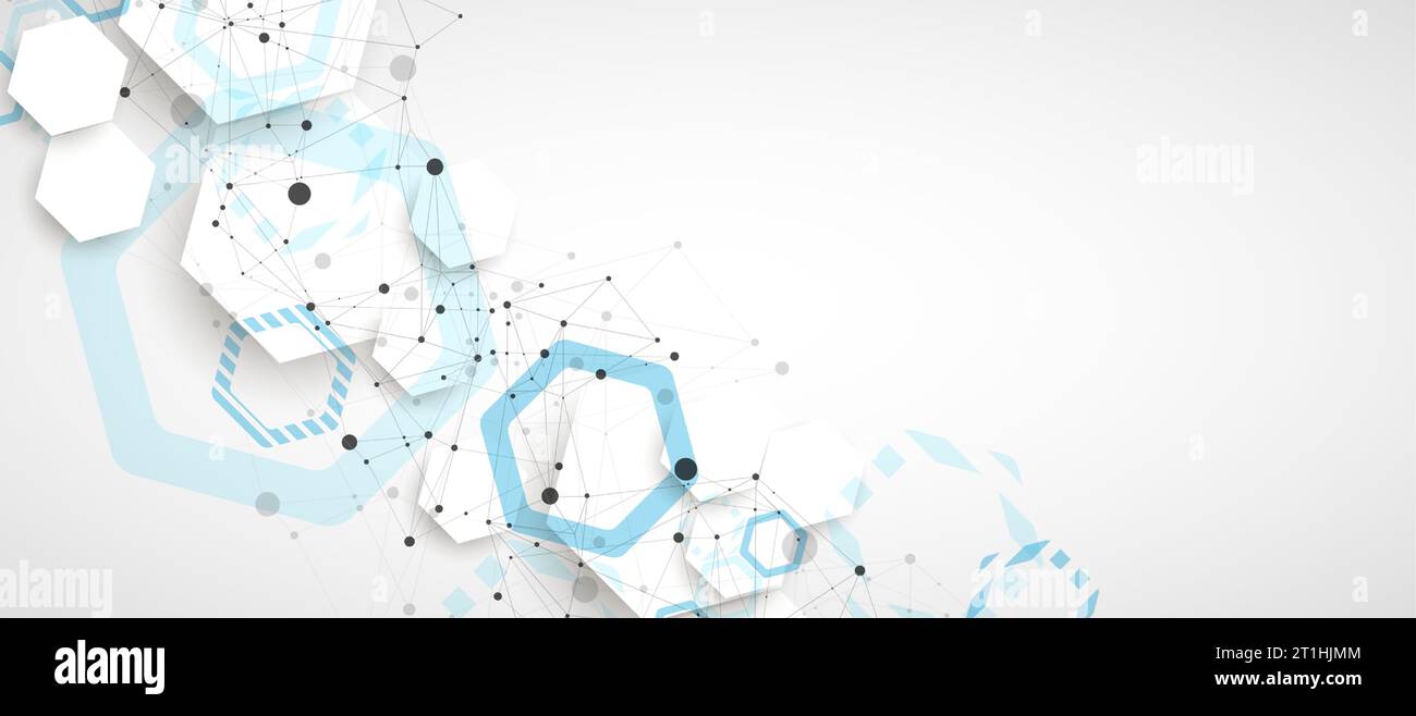 Abstract blue hexagon futuristic background for design works. Science ...