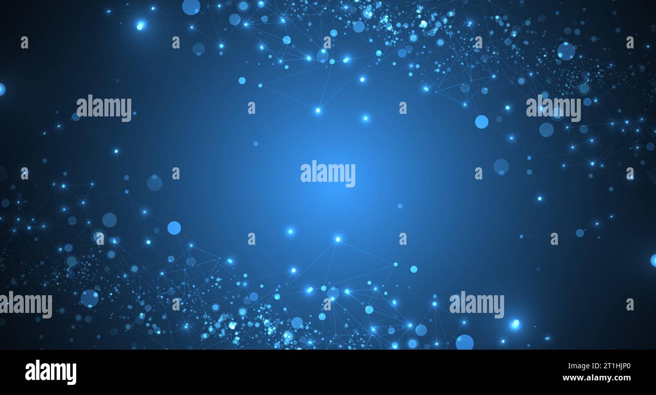 Abstract polygonal vector science background with connecting dots and lines. Stock Vector