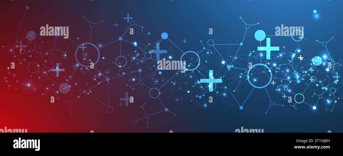 Template for science and technology presentation. Plexus style background. Stock Vector