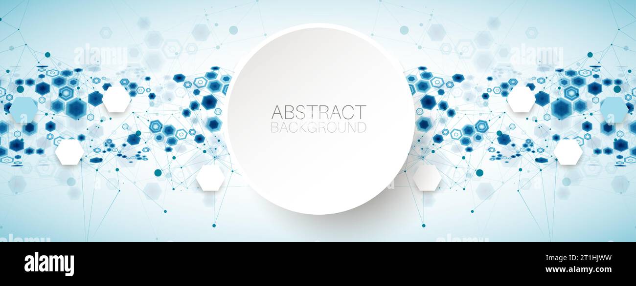 Abstract blue hexagon futuristic background for design works Stock ...