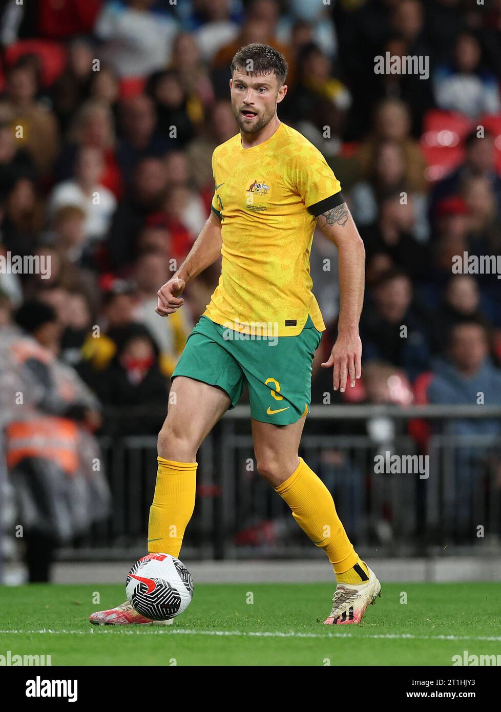 London, UK. 13th Oct, 2023. Cameron Burgess of Australia during the International Friendly match at Wembley Stadium, London. Picture credit should read: David Klein/Sportimage Credit: Sportimage Ltd/Alamy Live News Stock Photo