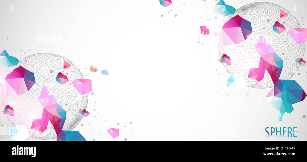 Abstract sphere background with plexus effect. 3D surface Stock Vector ...