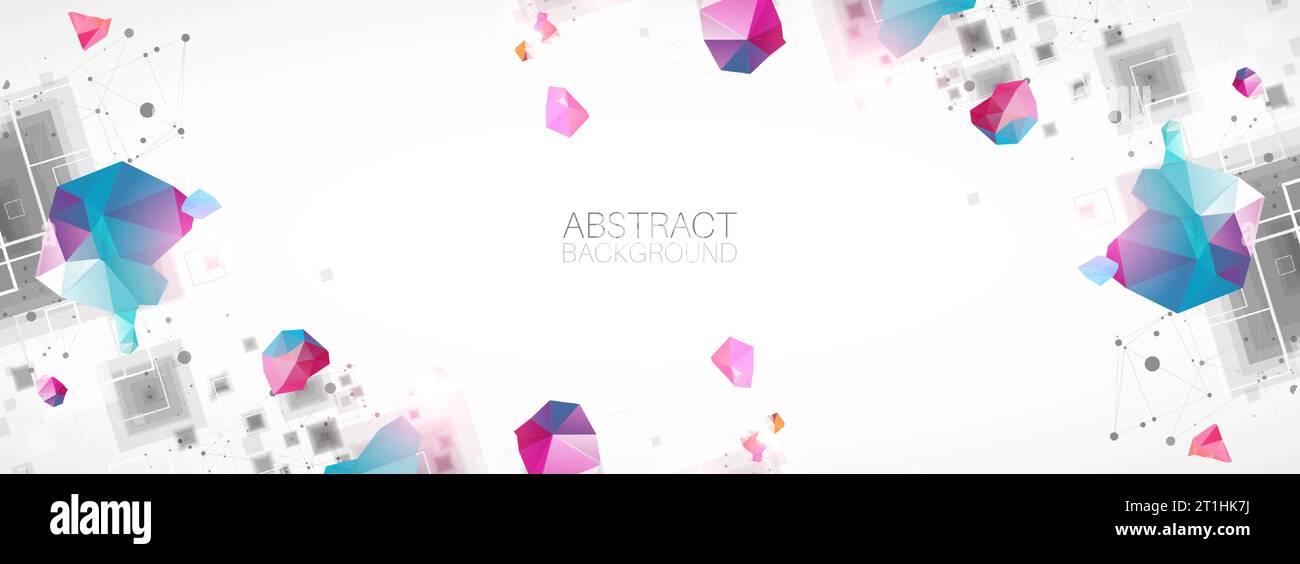 Abstract background with square pattern. Plexus effect. Stock Vector
