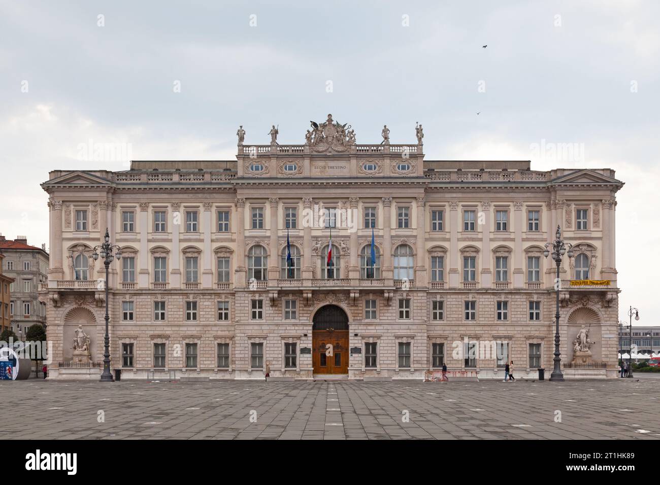 Trieste, Italy - April 08 2019: The Palazzo del Lloyd Triestino was founded as Österreichischer Lloyd (or 'Austrian Lloyd') in 1836 and became one of Stock Photo