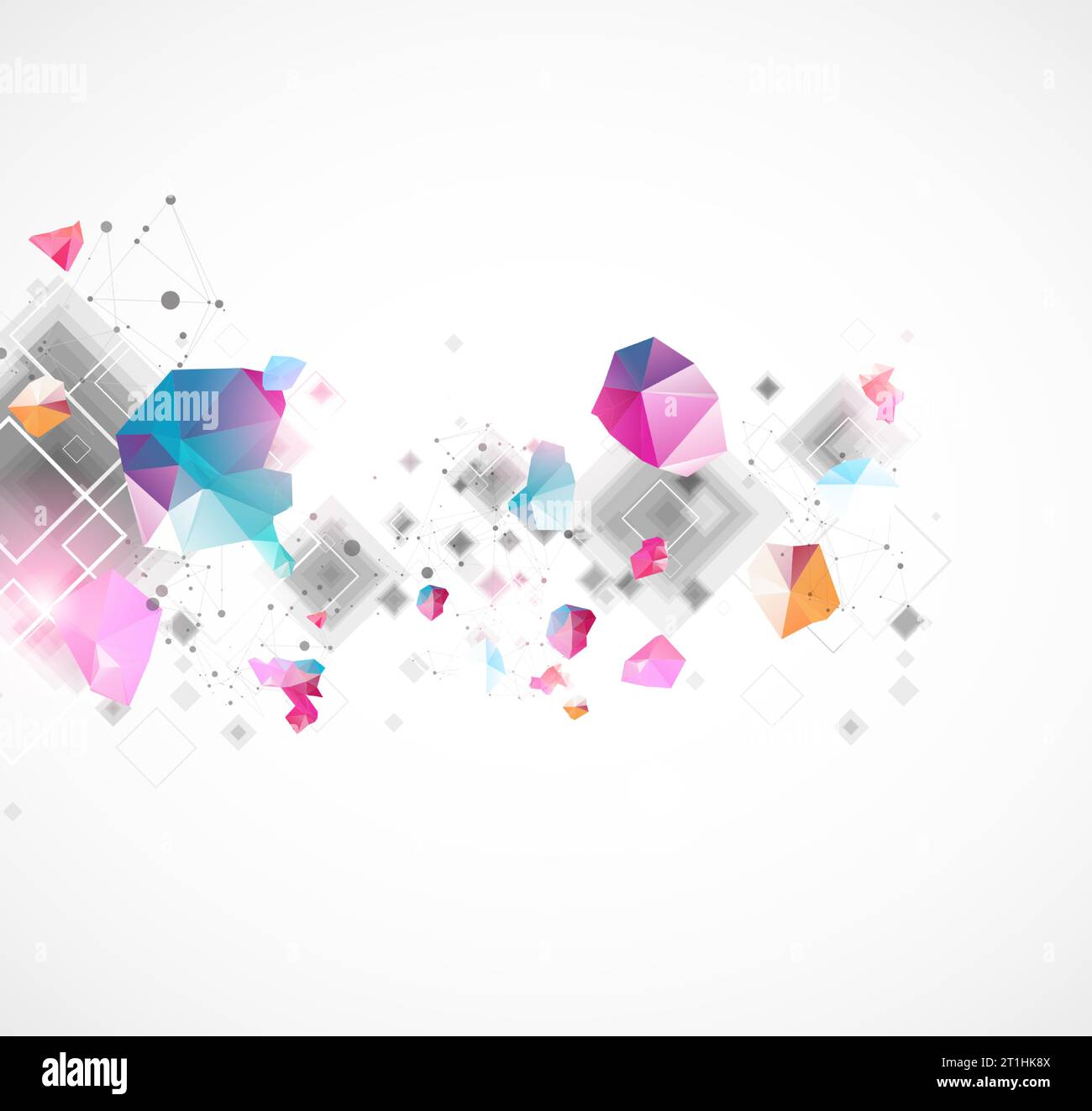 Abstract background with square pattern. Plexus effect. Stock Vector