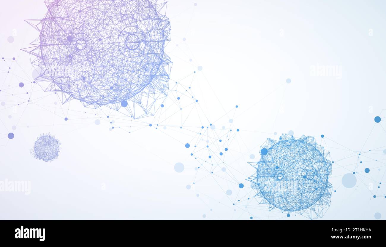 Abstract sphere background with plexus effect. 3D surface. Stock Vector