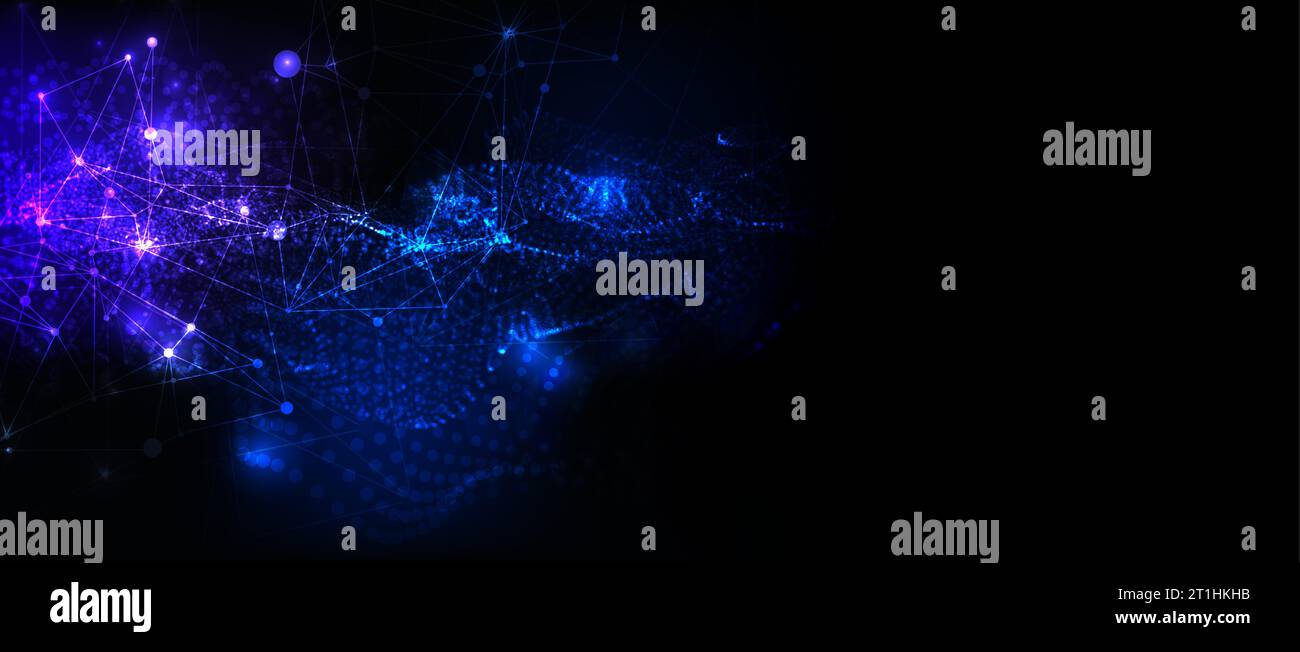 Abstract plexus vector background. Glowing particles dynamic flow Stock ...