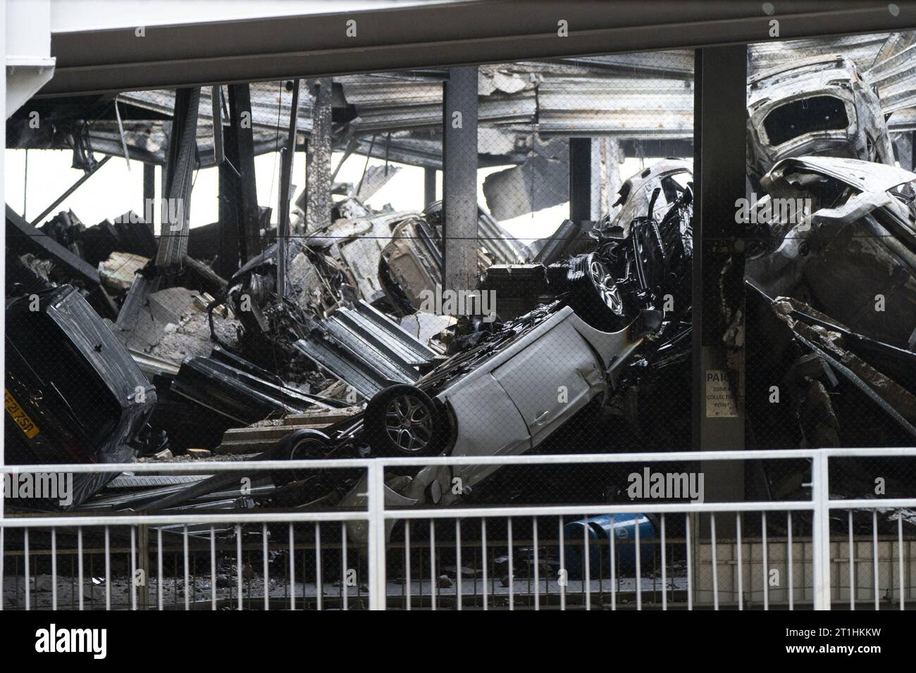 File photo dated 12/10/23 of the scene at Luton Airport after a fire