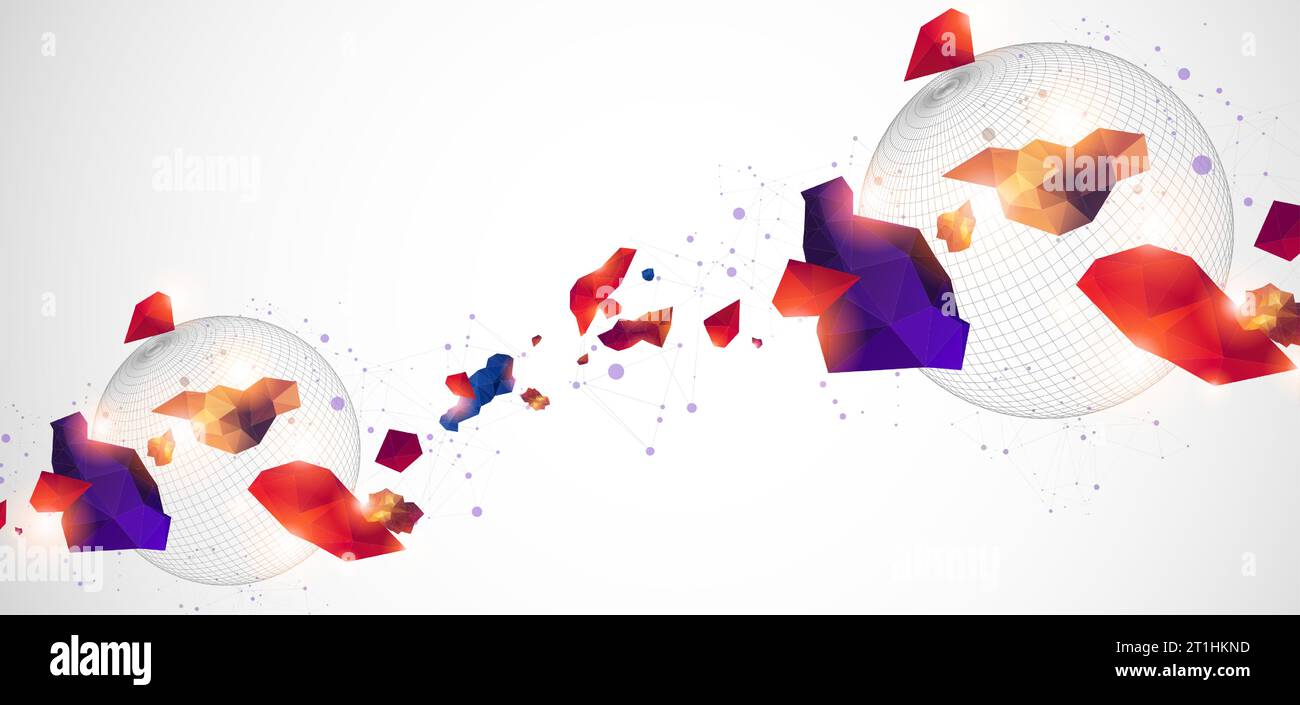 Abstract sphere background with plexus effect. 3D surface Stock Vector ...