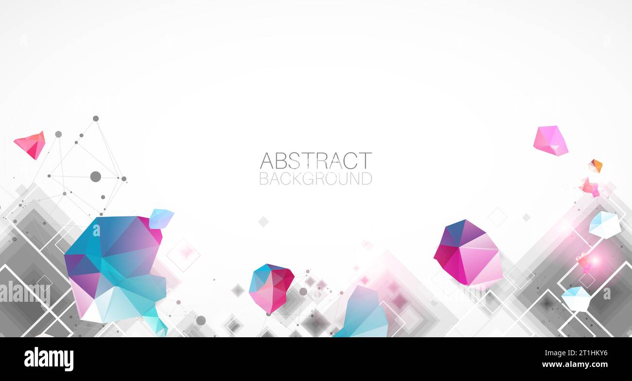 Abstract background with square pattern. Plexus effect. Stock Vector