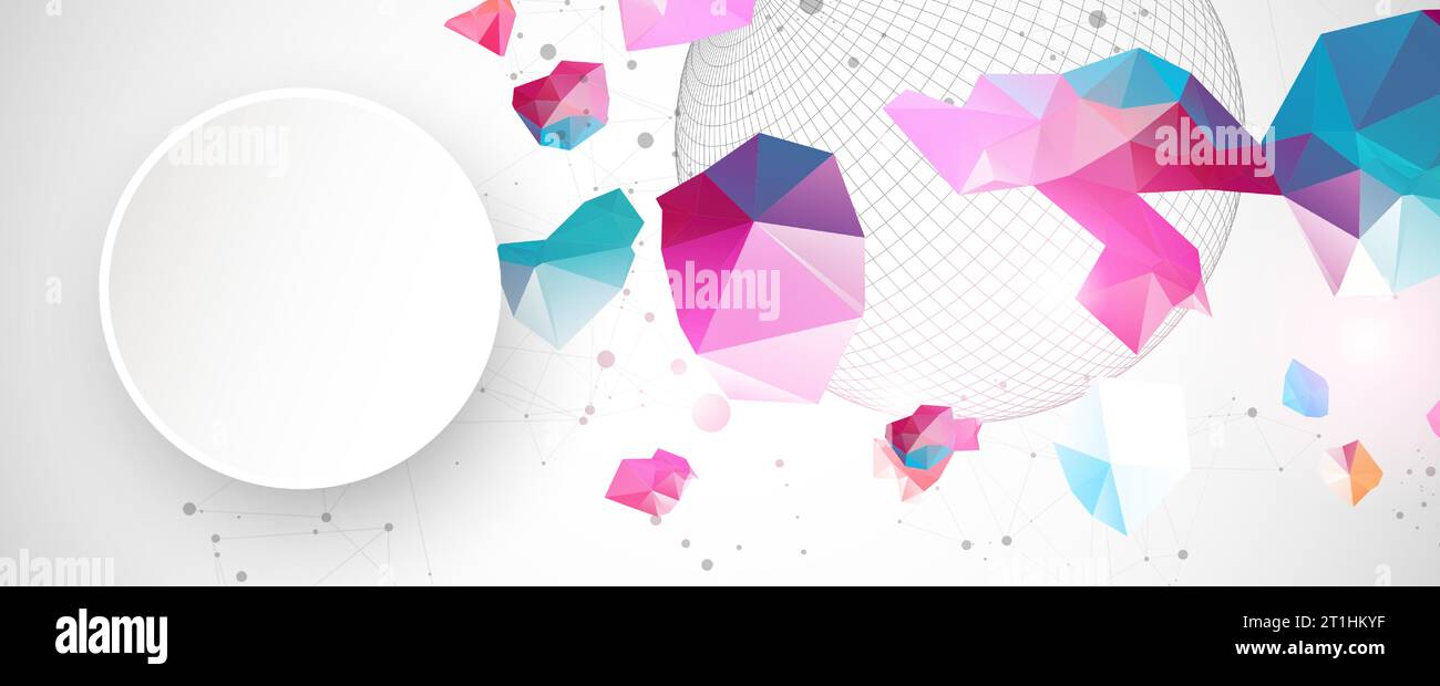Abstract sphere background with plexus effect. 3D surface Stock Vector ...