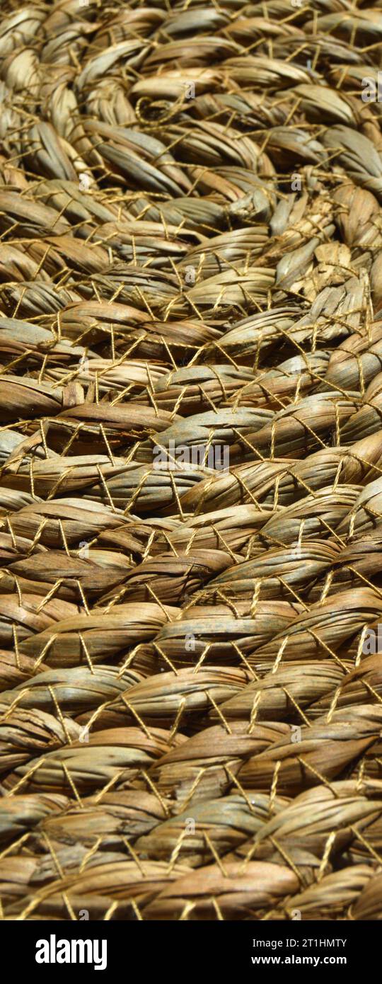 Round woven mat made of water hyacinth fibers, wicker table mats