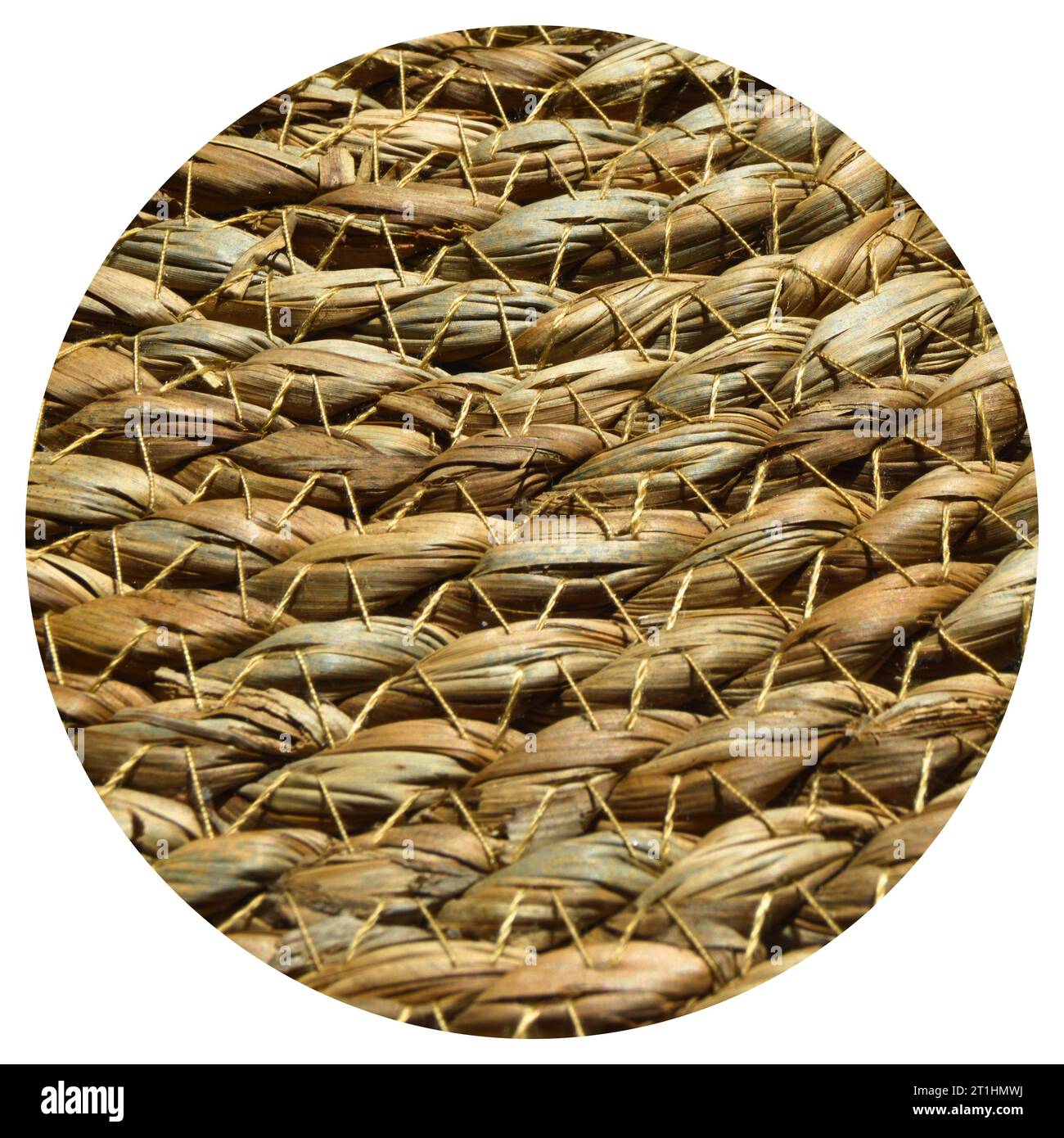 Round woven mat made of water hyacinth fibers, wicker table mats