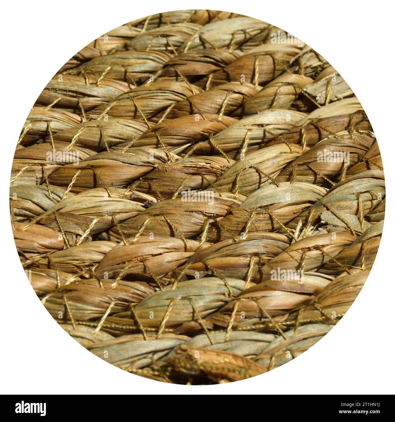 Round woven mat made of water hyacinth fibers, wicker table mats