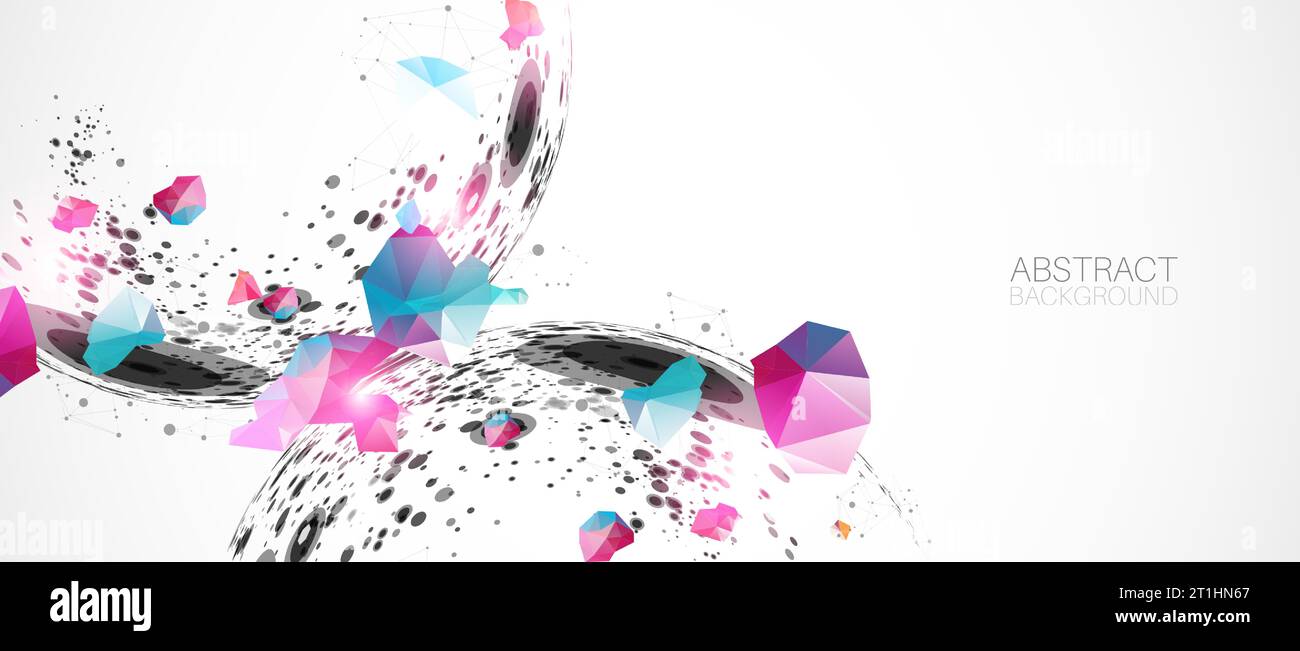 Abstract background  made with half spheres and plexus effect. Stock Vector