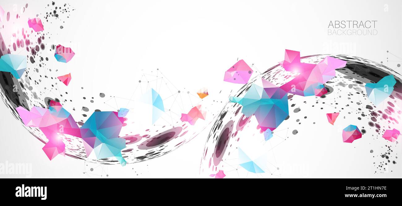 Abstract background  made with half spheres and plexus effect. Stock Vector