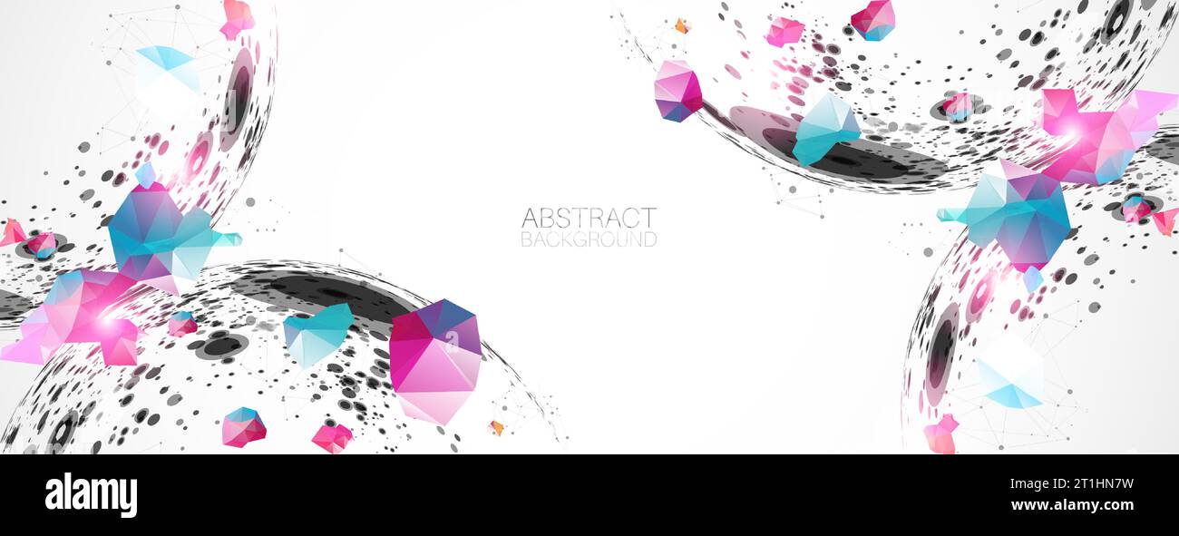 Abstract background  made with half spheres and plexus effect. Stock Vector