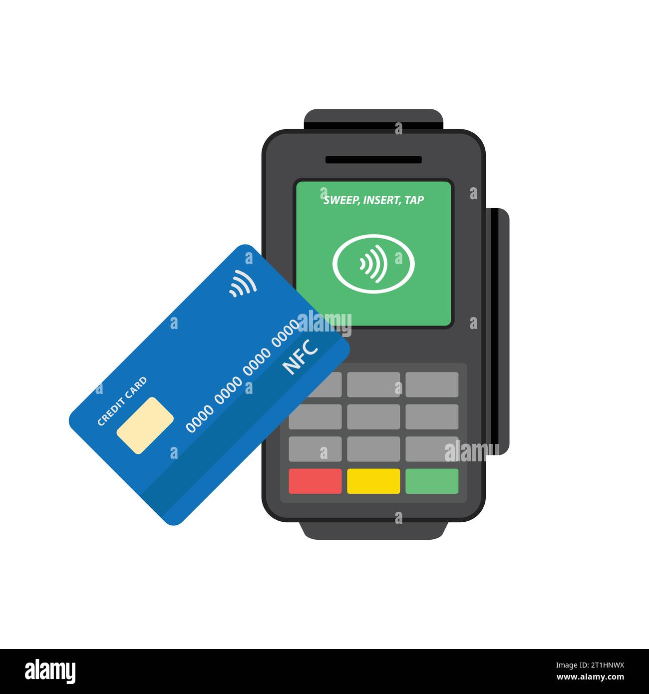 NFC technology contactless payment with credit card vector illustration Stock Vector