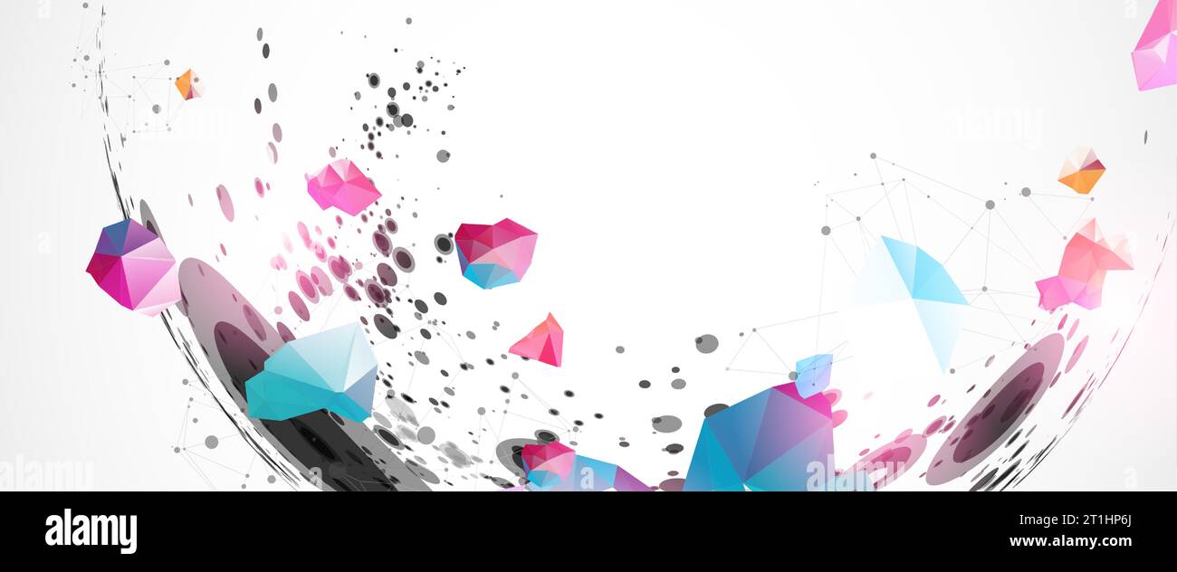 Abstract background  made with half spheres and plexus effect. Stock Vector