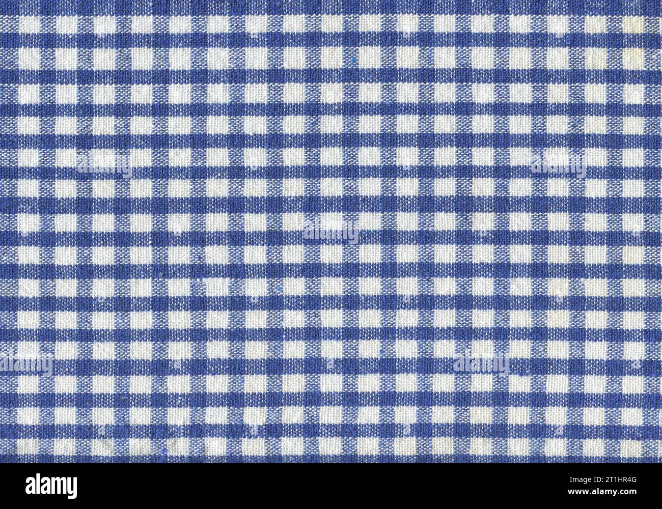 Blue classic plaid fabric, background pattern geometric abstract design, gingham texture Stock Photo