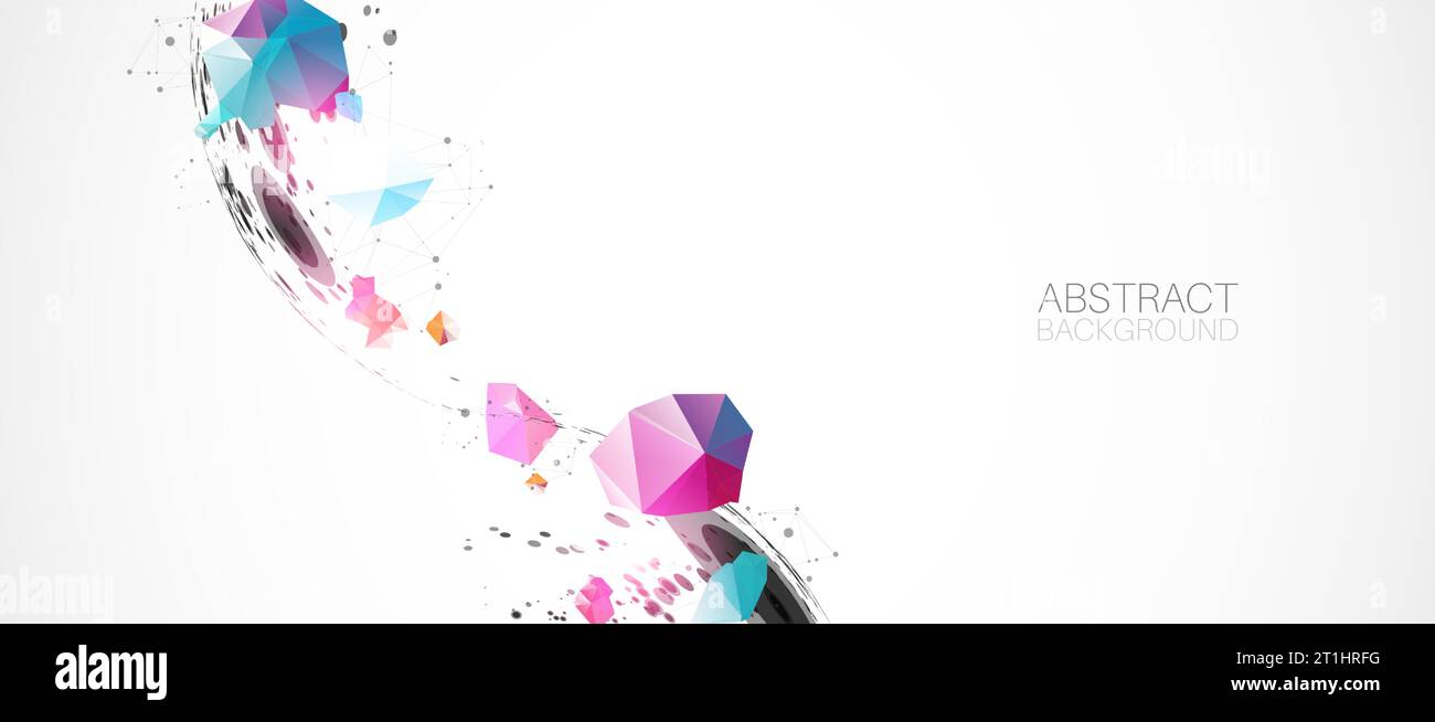 Abstract background made with half spheres and plexus effect. Stock Vector