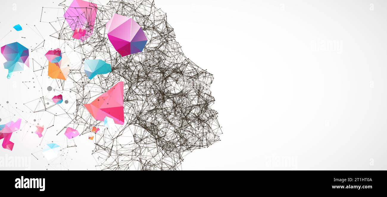 Artificial Intelligence concept. Creative brain concept background. Vector science illustration. Stock Vector