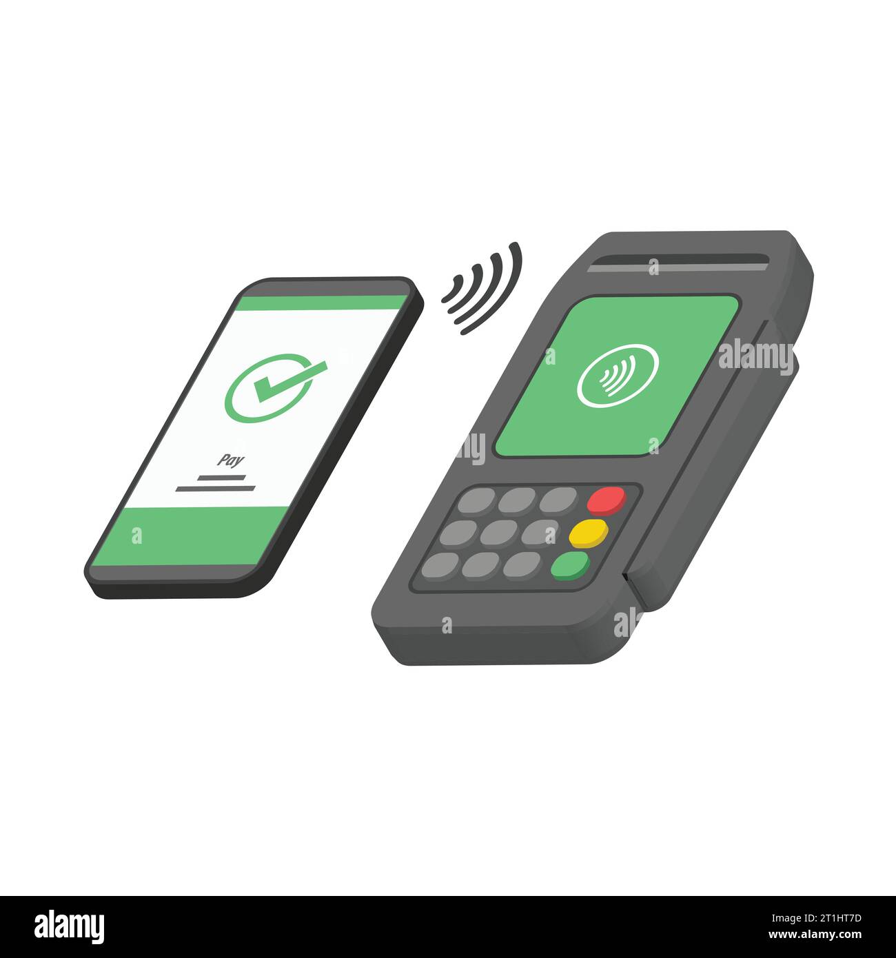 Contactless payments with smartphone NFC technology vector illustration Stock Vector Image & Art