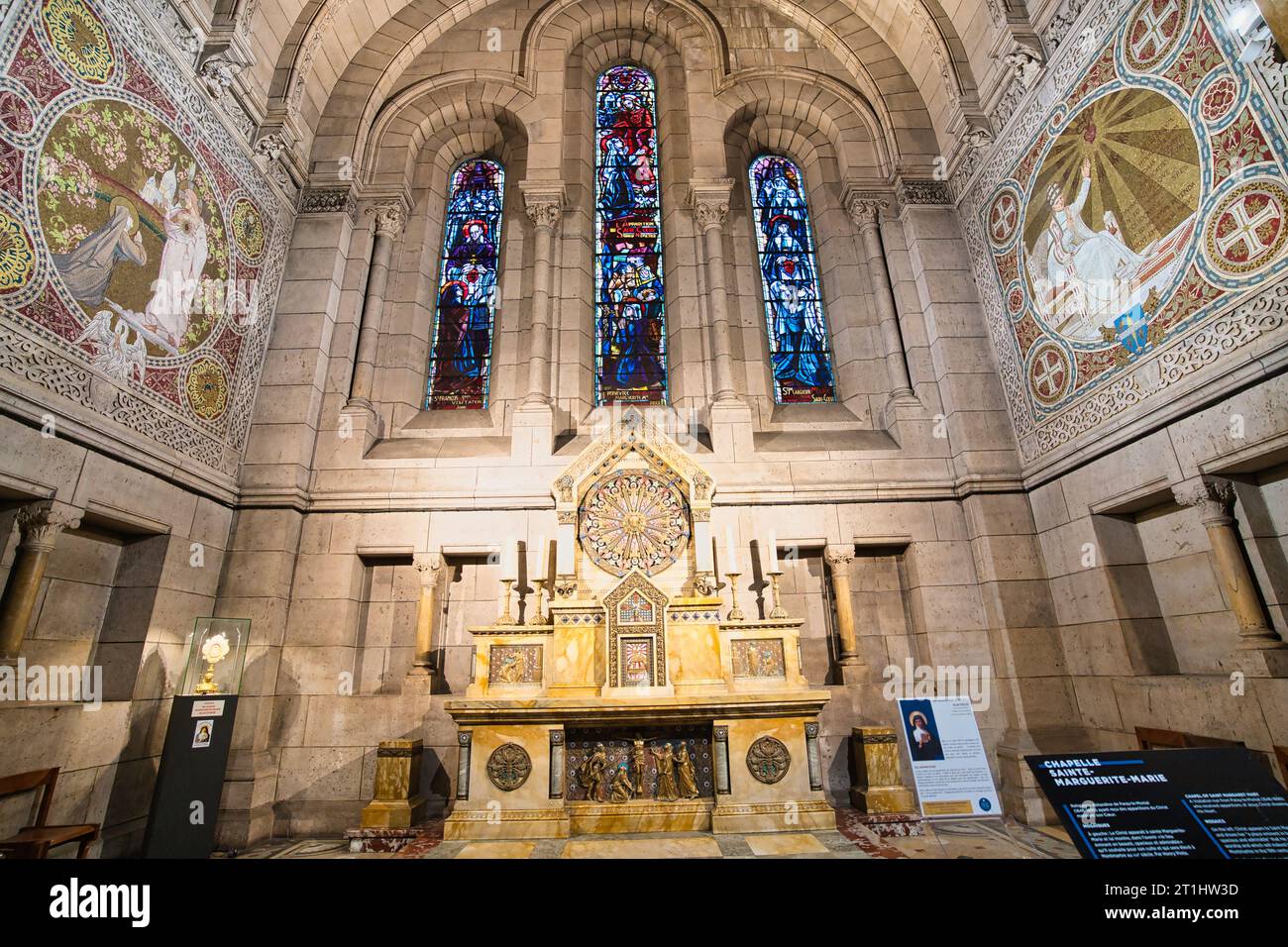 Paris, France, 17.09.2023 Photos inside the  Basilica of Sacré-Cœur de Montmartre, Sacred heart of Montmartre Stock Photo