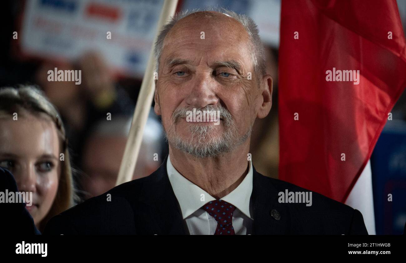 Sandomierz, Poland. 13th Oct, 2023. Former Minister of Defence Antoni Macierewicz is seen dyring a Law and Justice campaign rally in Sandomierz, Poland on 13 October, 2023. (Photo by Jaap Arriens/Sipa USA) Credit: Sipa USA/Alamy Live News Stock Photo