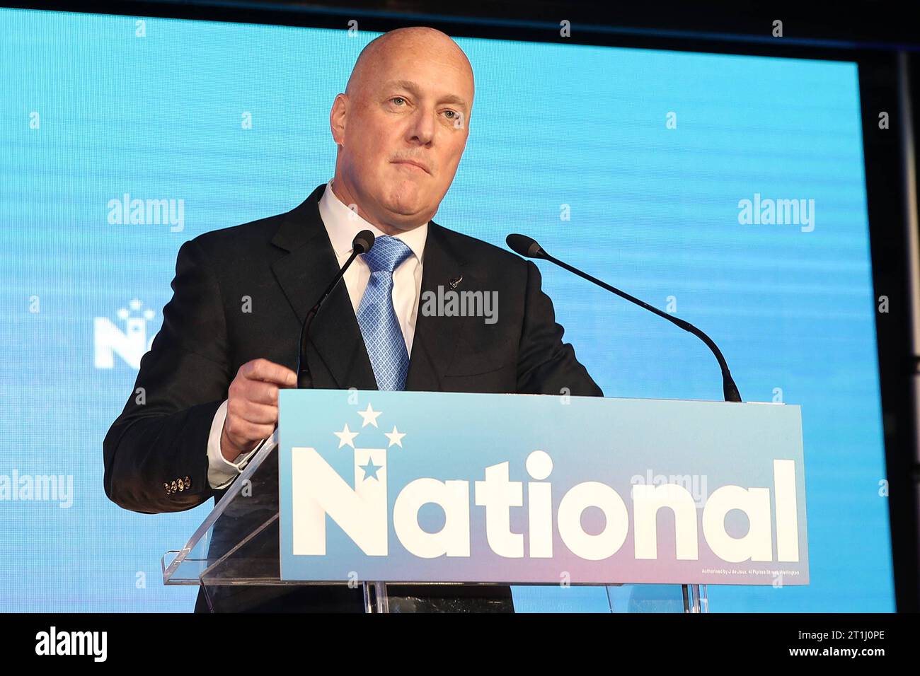 NZ National Party election night event Christopher Luxon during the NZ ...
