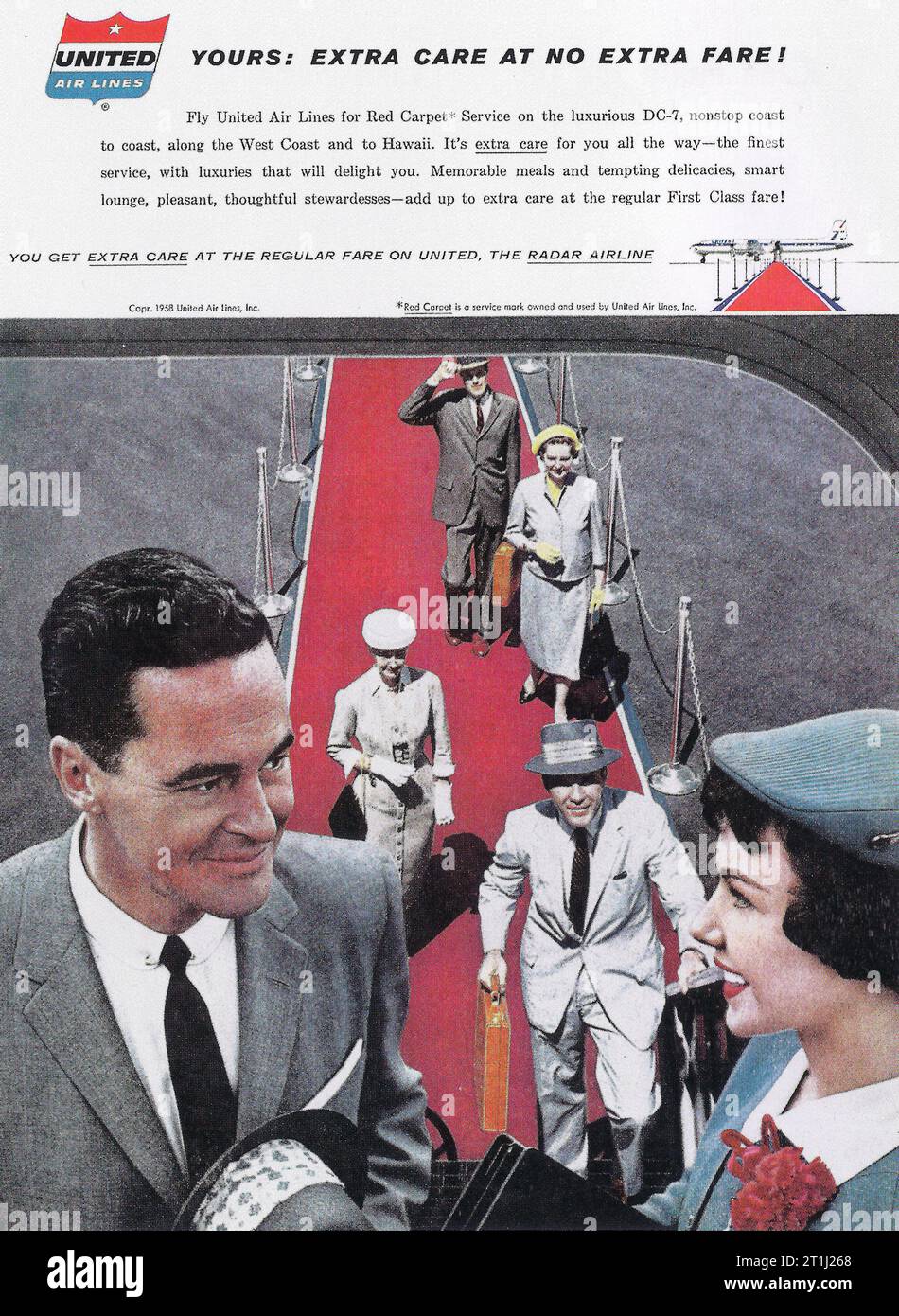 1950s usa united airlines magazine hi-res stock photography and