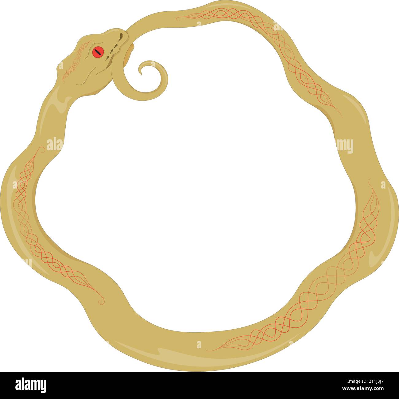 Ouroboros, the great snake biting its own tail vector illustration Stock Vector