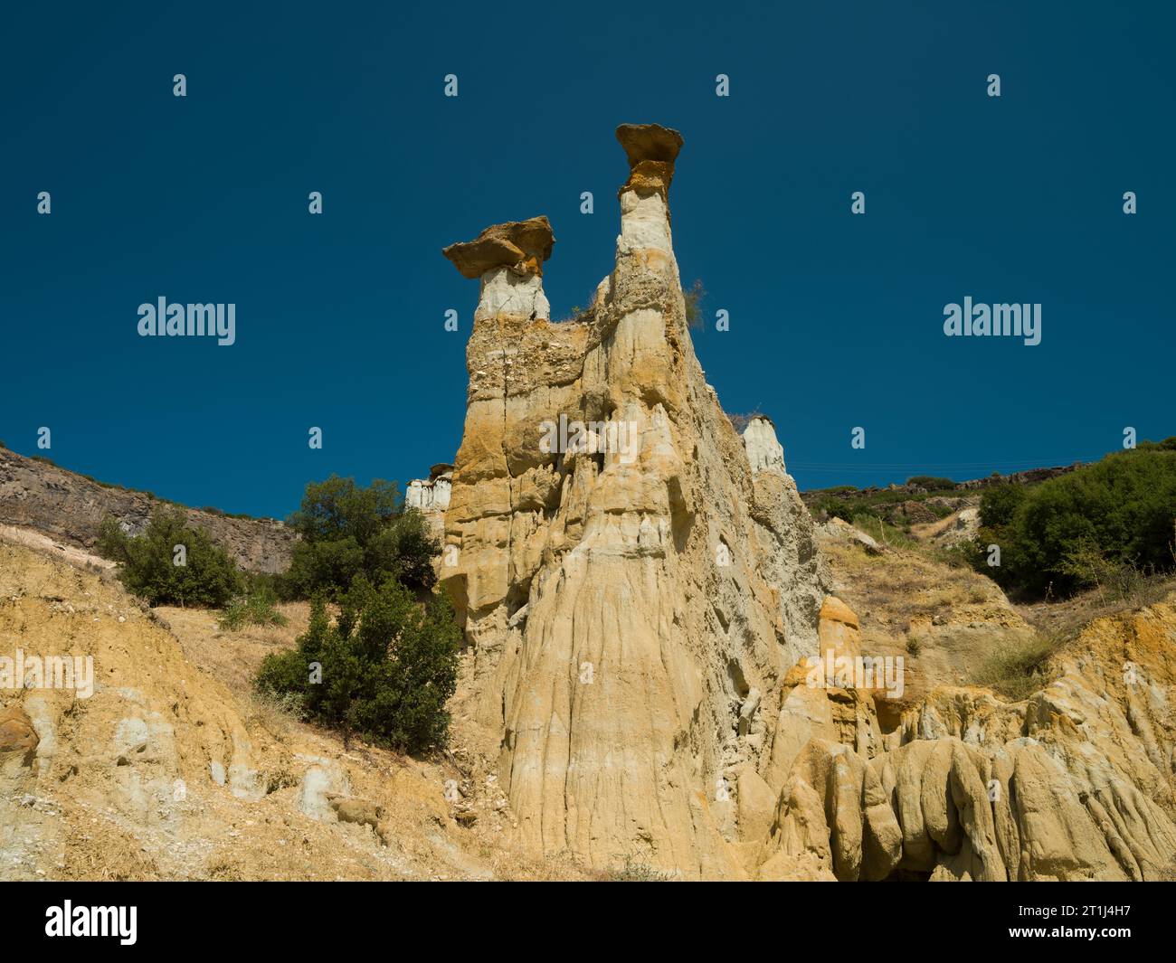 Kula fairy Chimneys. Unesco global geopark. Turkey's first and only geopark. Manisa, Turkey Stock Photo