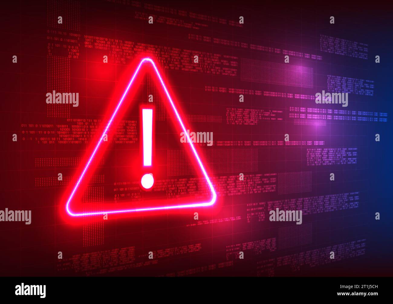 Notification technology alert symbol with numeric code behind it, conveys a warning of technological security systems that are being exposed to theft Stock Vector
