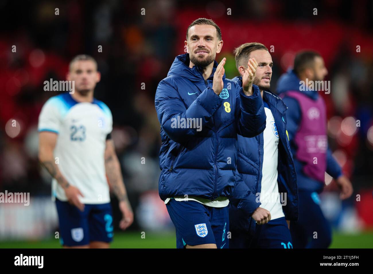 LONDON, UK - 13th Oct 2023:  Jordan Henderson of England after the international friendly match between England and Australia at Wembley Stadium  (Cre Stock Photo