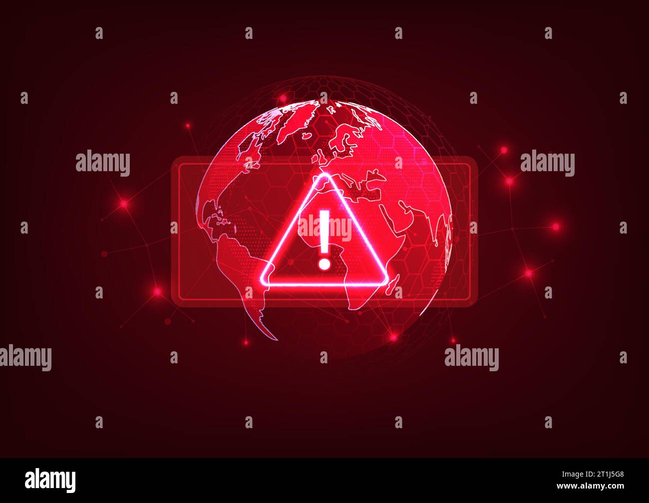 Notification technology World alert symbol with connecting lines ...