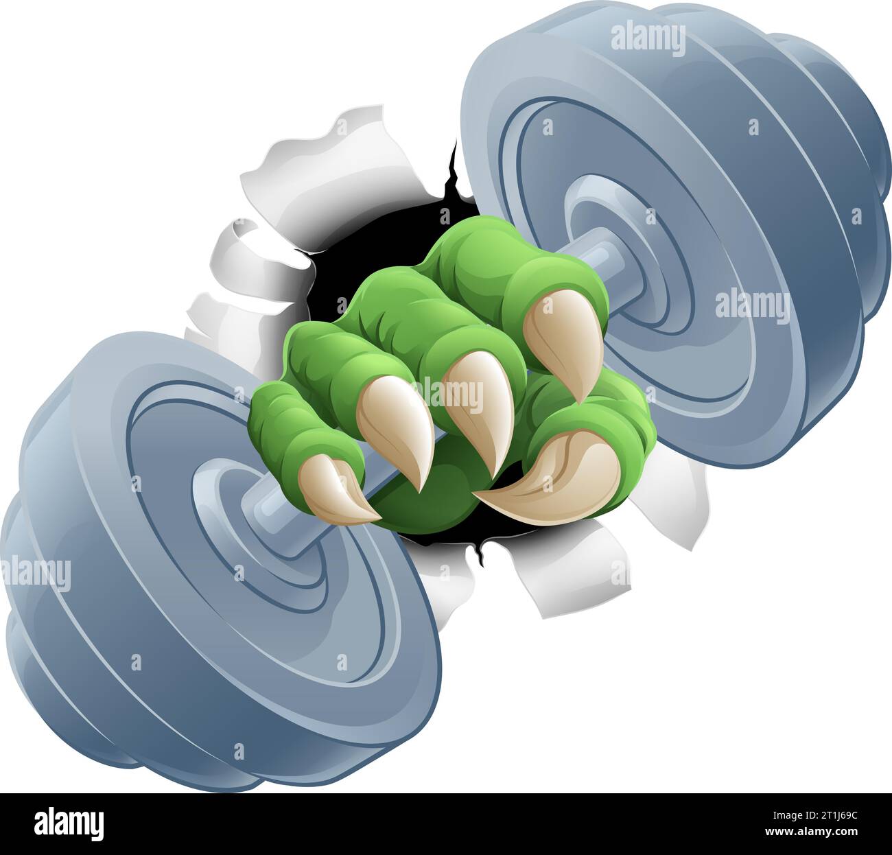 Claw Dumb Bell Gym Weight Dumbbell Monster Hand Stock Vector