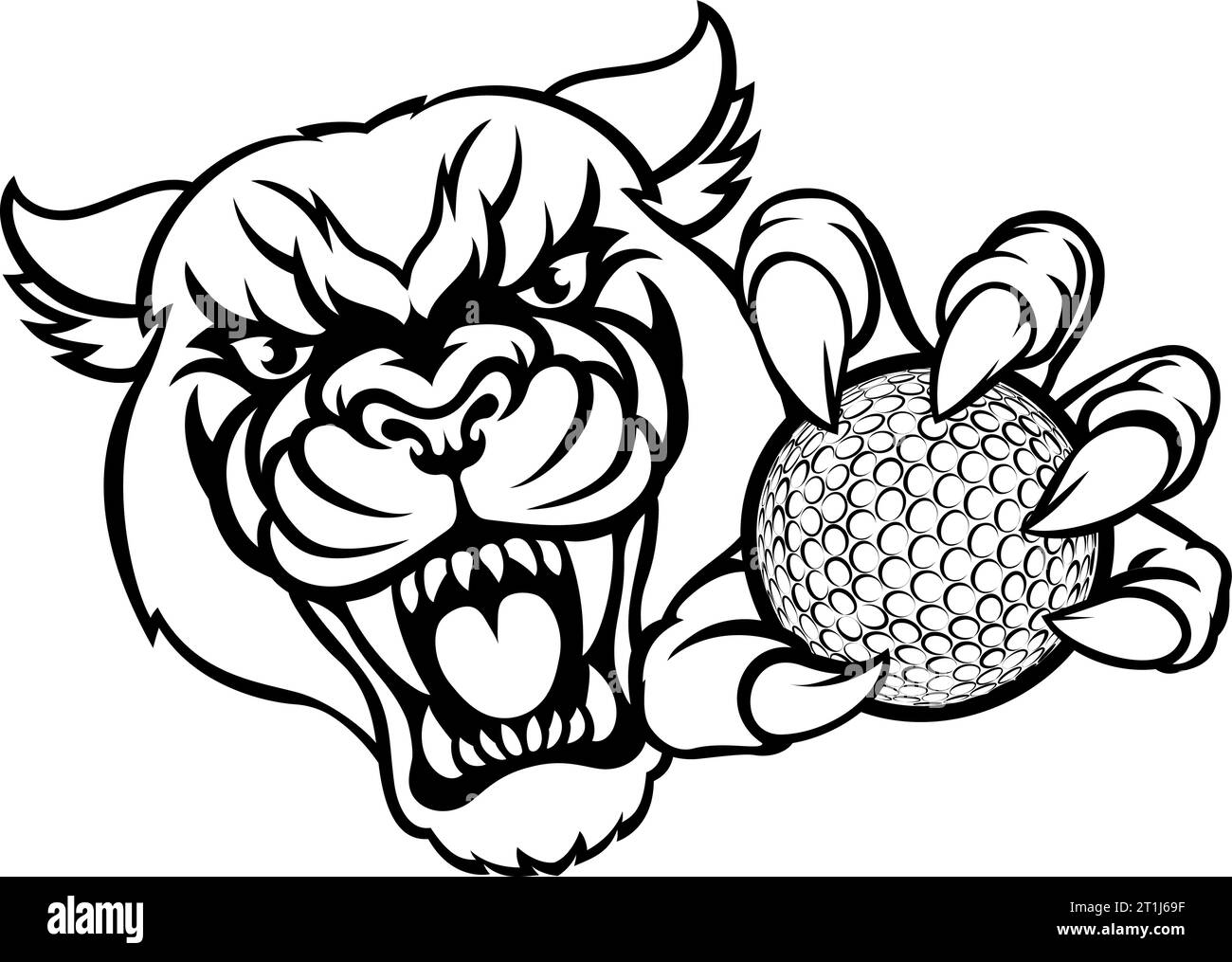 Panther Cougar Jaguar Cat Golf Ball Mascot Stock Vector Image & Art Alamy