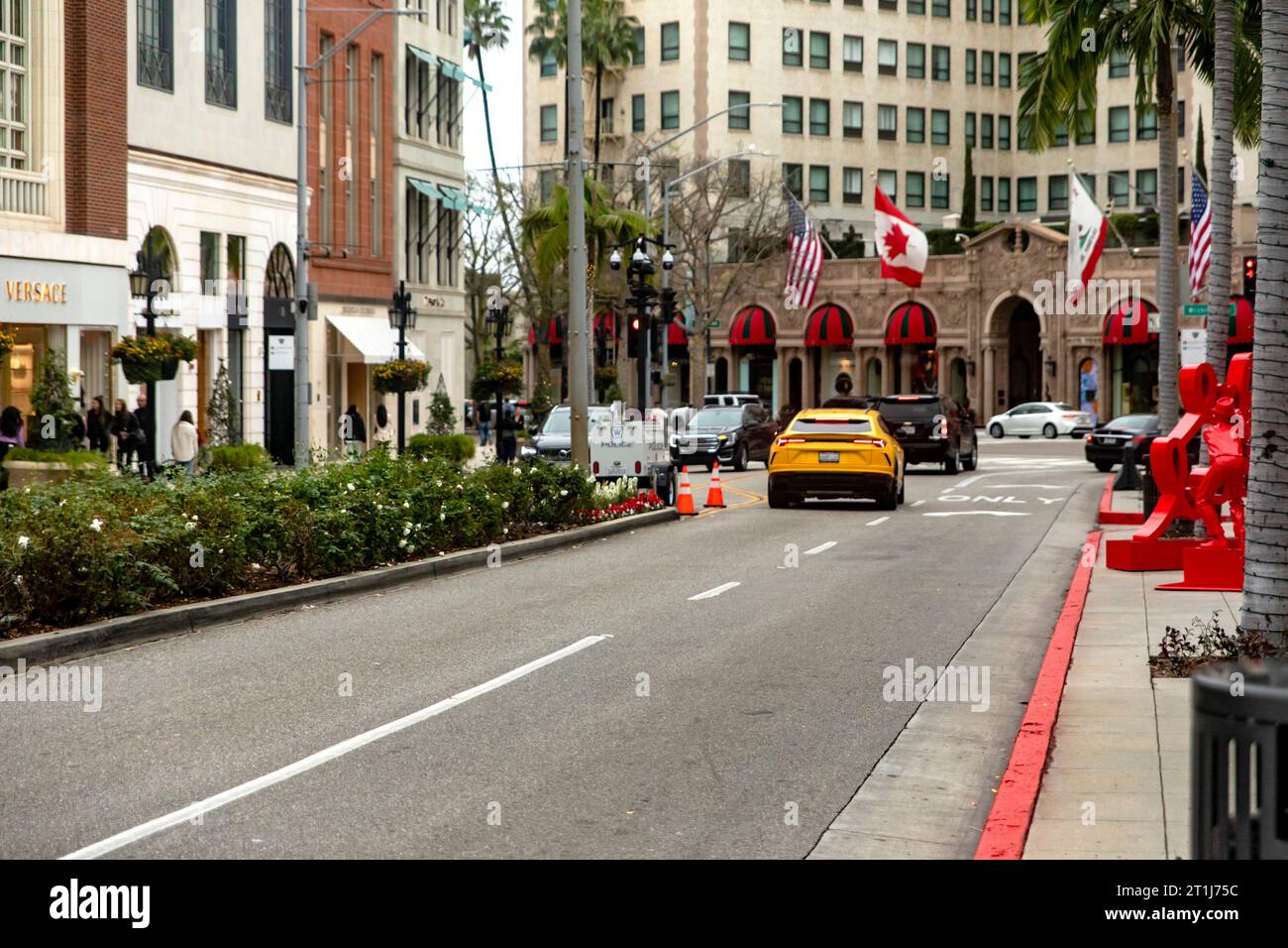 Los Angeles, USA; January 15, 2023 Beverly Hills Police mobile unit on